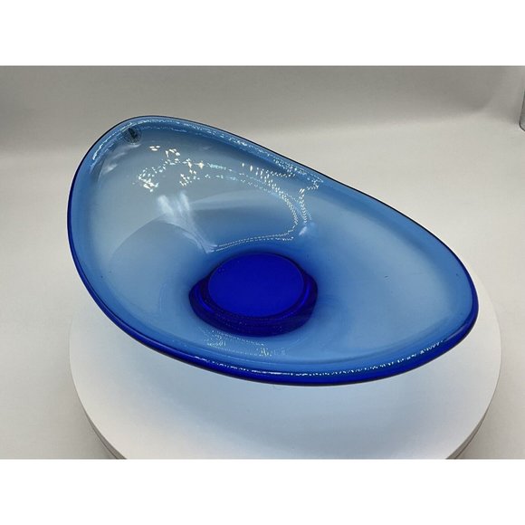 Vtg. Holmegaard MCM Chunky 1960's Oval Glass Bowl - Picture 5 of 16